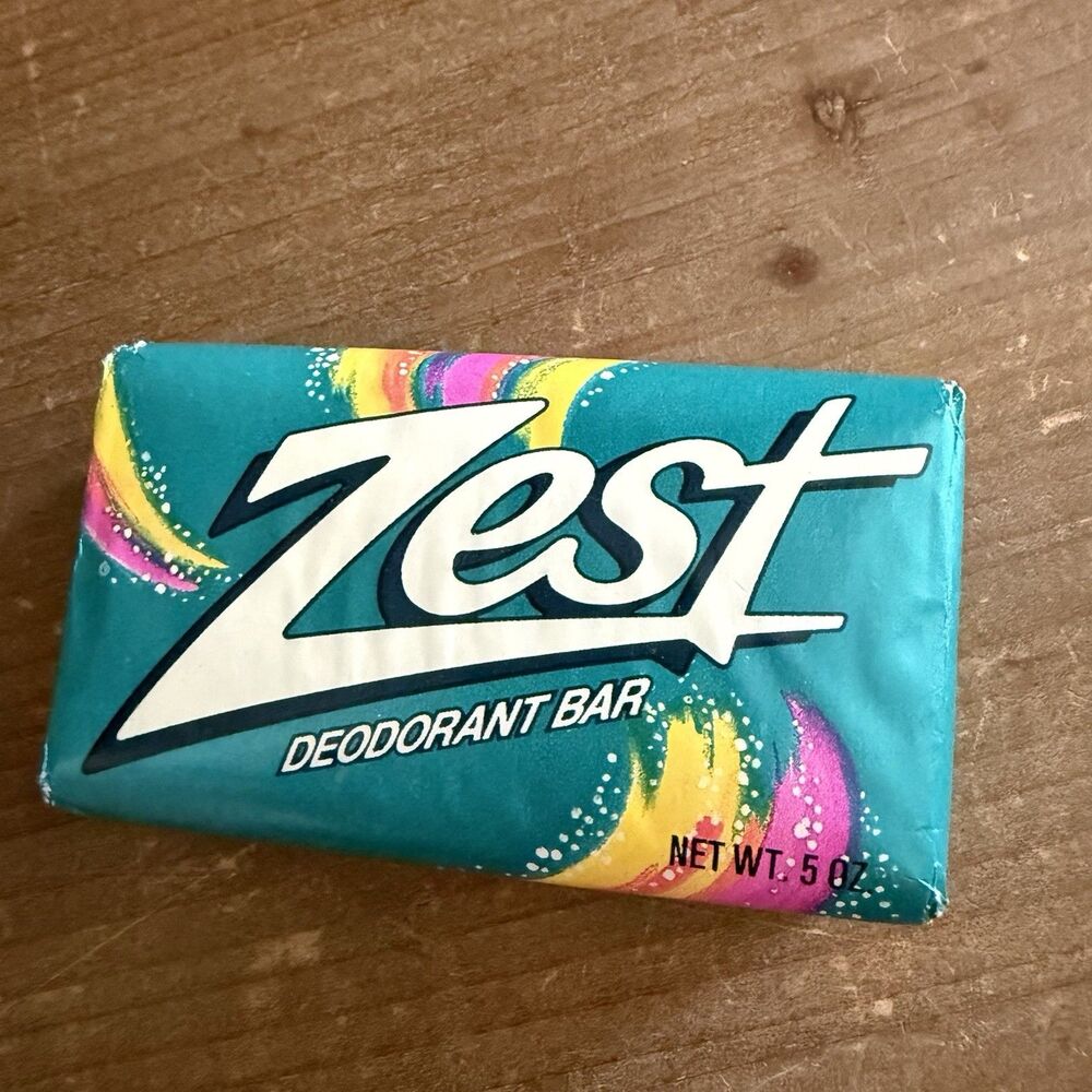 Vintage Zest Deodorant Bar Soap 3.5 oz 1988 Cleanser Body Wash Sealed Original
